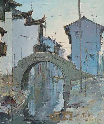 余克危 1989年作 苏州水乡 52×44cm